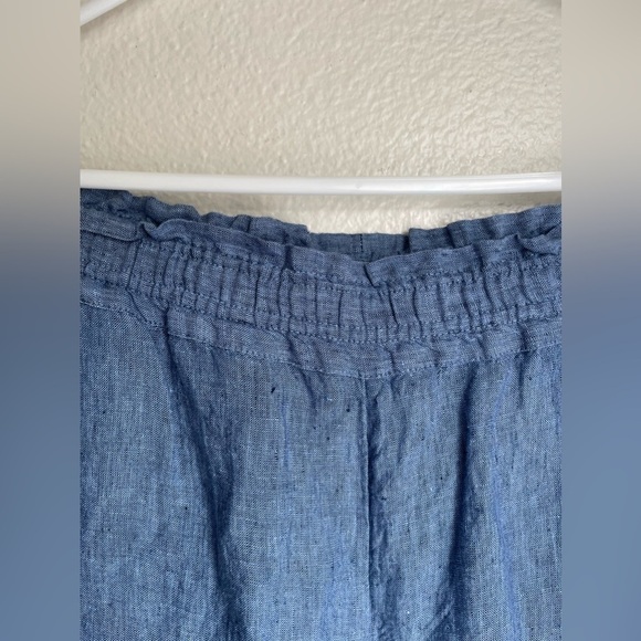 Charter Club Women's Linen Cropped Pull-On Pants Blue Ocean - Picture 7 of 12
